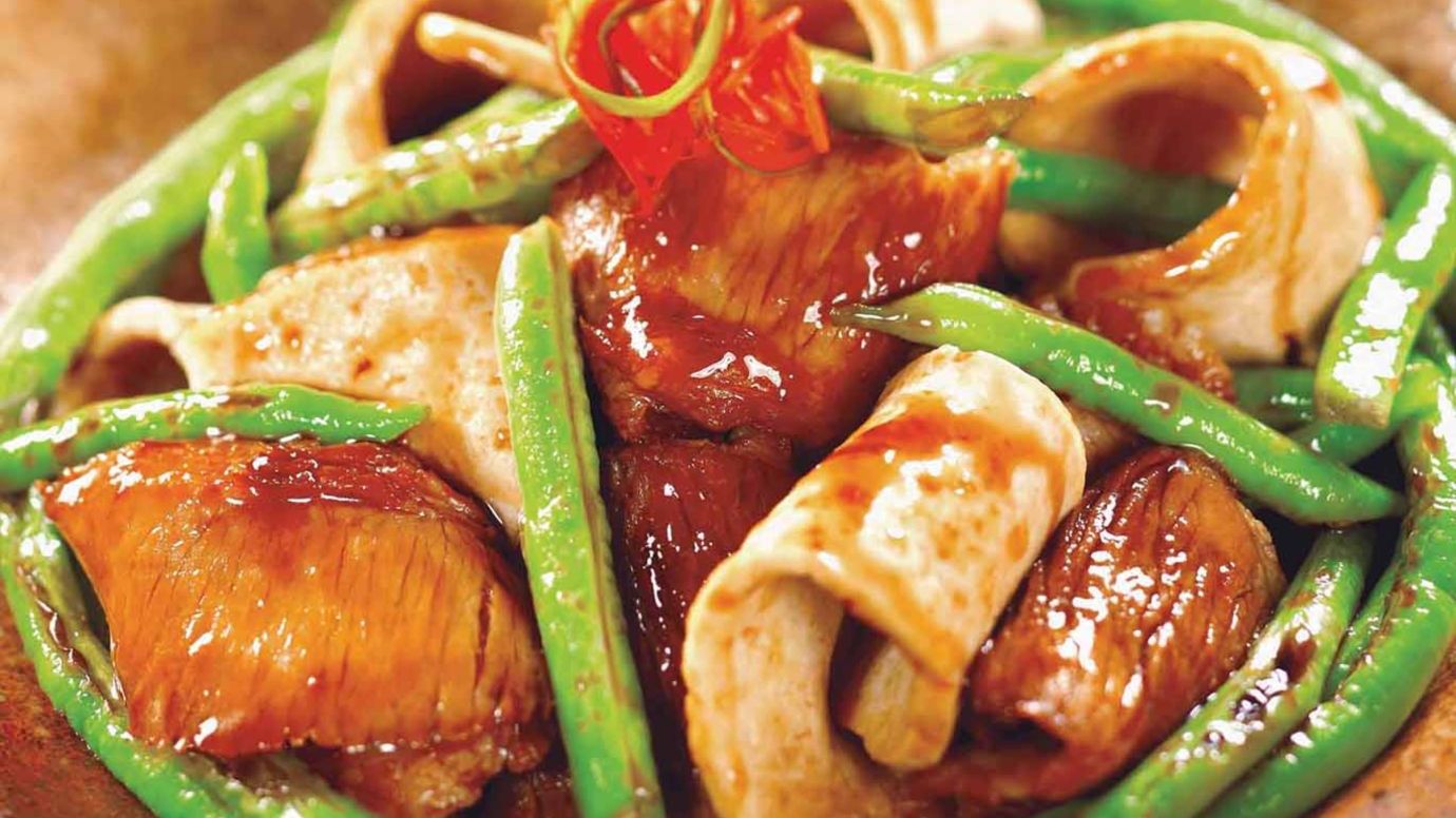 鹵水汁炒爽肉豆腐乾